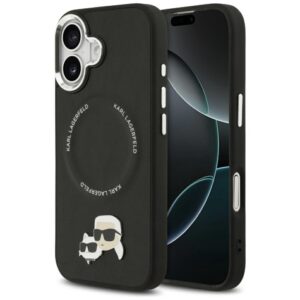 Kitos prekės Karl Lagerfeld  Karl Lagerfeld Karl & Choupette Pins MagSafe Case for iPhone 17 - Black 