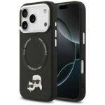 Kitos prekės Karl Lagerfeld  Karl Lagerfeld Karl & Choupette Pins MagSafe Case for iPhone 17 Pro - Black 