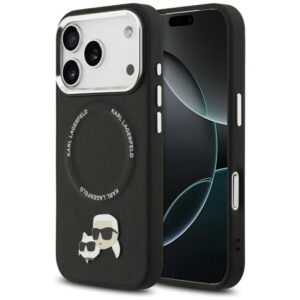 Kitos prekės Karl Lagerfeld  Karl Lagerfeld Karl & Choupette Pins MagSafe Case for iPhone 17 Pro Max - Black 