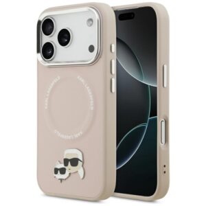 Kitos prekės Karl Lagerfeld  Karl Lagerfeld Karl & Choupette Pins MagSafe Case for iPhone 17 Pro Max - Pink 