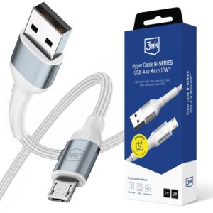 Muud kaubad 3MK  3mk Hyper Cable N-SERIES USB-A / MicroUSB 1m 5V/2.4A 12W / white 