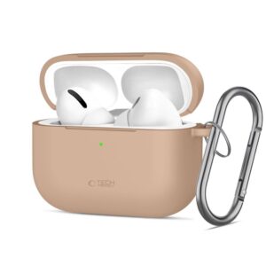 Kitos prekės Tech-Protect  Tech-Protect Silicone Hook Case for AirPods Pro - Beige 