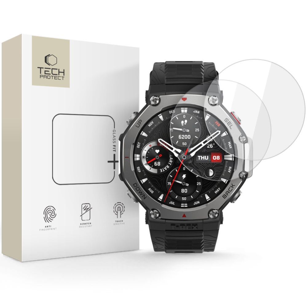Other goods Tech-Protect Tech-Protect Glass Fit+ 2-pack Tempered Glass Amazfit T-Rex 3 Pro 48mm - Transparent