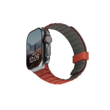 Citas preces UAG UAG Pathfinder Silicone Double-Sided Magnetic Strap for Apple Watch 42 / 44 / 45 / 46 / 49mm - Gray-Orange