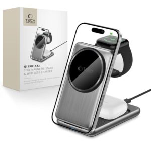 Other goods Tech-Protect  QI15W-A42 3in1 Inductive Charger with MagSafe for Apple Devices - Gray 