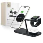 Kitos prekės Tech-Protect  Tech-Protect QI15W-A45 3in1 Wireless Charger with MagSafe for Apple Devices - Black 