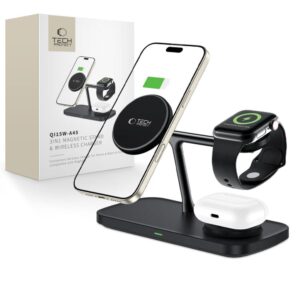 Other goods Tech-Protect  Tech-Protect QI15W-A45 3in1 Wireless Charger with MagSafe for Apple Devices - Black 