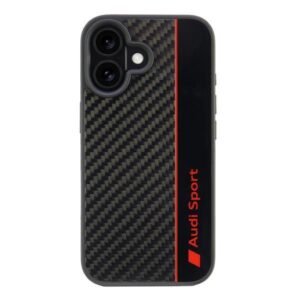 Другие товары Audi  Audi Carbon Fiber Stripe Case for iPhone 16 6.1" - Black 