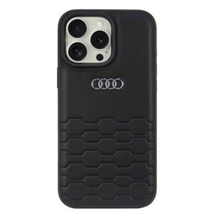 Citas preces Audi  Audi Synthetic Leather iPhone 16 Pro Max 6.9" black/black hardcase AU-TPUPCIP16PM-GT/D2-BK 