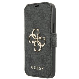 Citas preces Guess  Guess GUBKP13X4GMGGR iPhone 13 Pro Max 6.7" gray/gray book 4G Big Metal Logo 