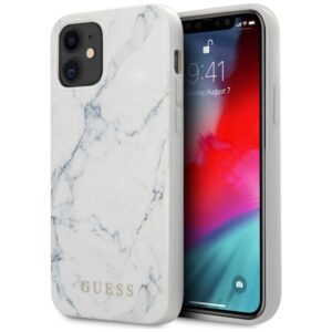 Citas preces Guess  Guess Marble Case for iPhone 12 mini 5.4" - White 