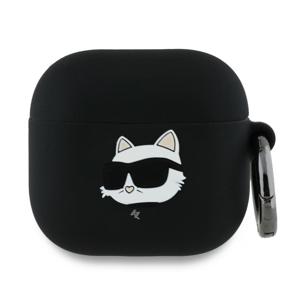 Citas preces Karl Lagerfeld Karl Lagerfeld Silicone Choupette Head 3D Case for AirPods 4 - Black
