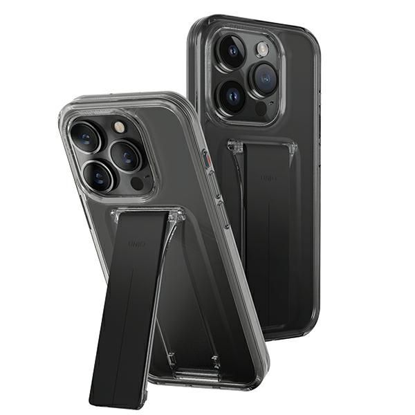 Citas preces UNIQ Uniq Heldro Mount case with Stand iPhone 15 Pro 6.1" smoke/vapor smoke