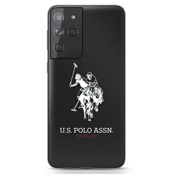 Citas preces U.S. Polo PU US Polo Shiny Big Logo Case for Samsung Galaxy S21 Ultra - Black