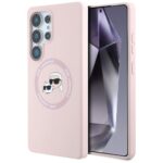 Kitos prekės Karl Lagerfeld  Karl Lagerfeld Silicone Double Heads And Circle MagSafe Samsung Galaxy S25 Ultra Case Pink 
