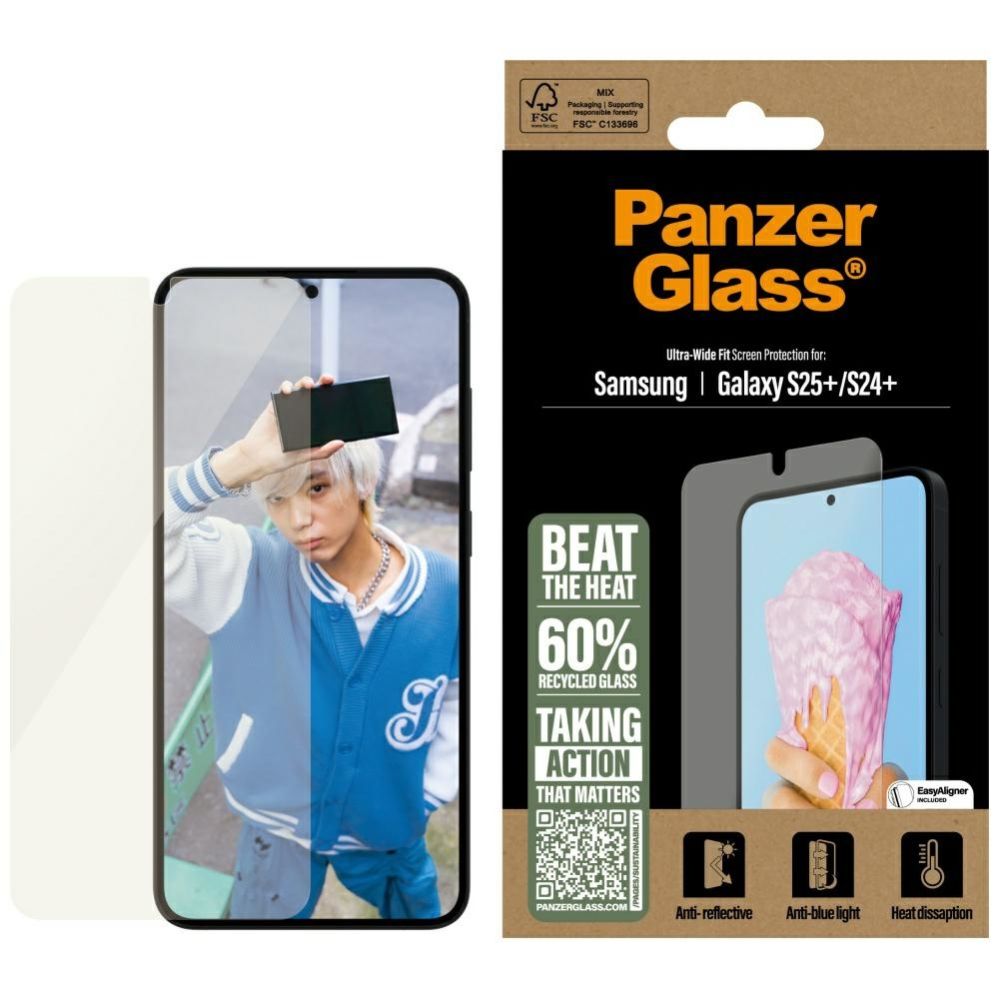 Citas preces Panzer Glass PanzerGlass All-in-One Ultra-Wide Fit Tempered Glass for Samsung Galaxy S25+
