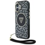 Other goods Guess  Guess HC IML Leopard Triangle Cord Strap MagSafe case for iPhone 16 - black 