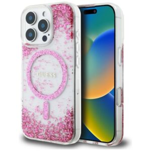 Citas preces Guess  Guess HC Resin Bottom Glitter MagSafe Case for iPhone 16 Pro Max - Pink 