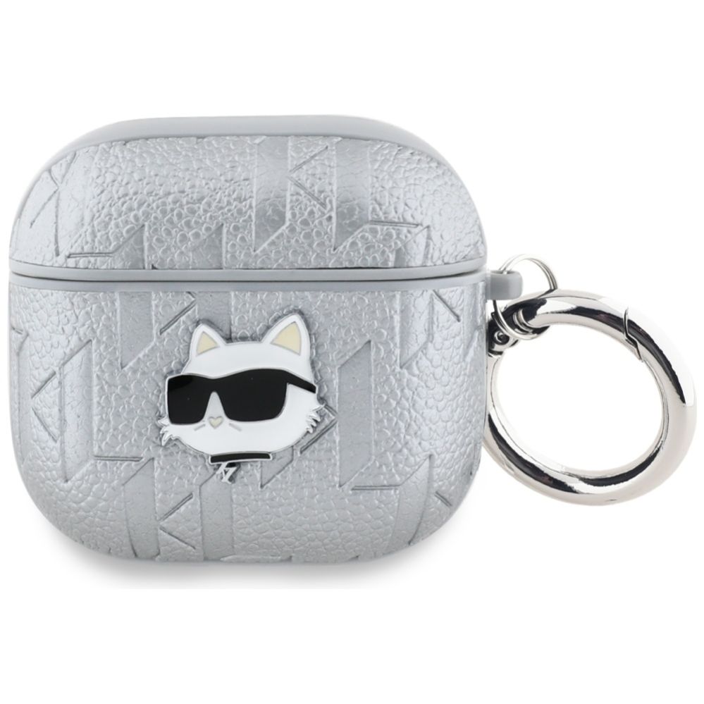 Citas preces Karl Lagerfeld Karl Lagerfeld Monogram Choupette Head case for AirPods 4 - silver