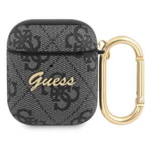 Citas preces Guess  Guess 4G Script Metal Collection case for AirPods 1 / 2 - gray 