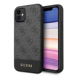 Citas preces Guess  Guess 4G Stripe Collection case for iPhone 11 6.1" / Xr - gray 