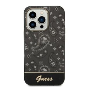 Citas preces Guess  Guess Bandana Paisley Case for iPhone 14 Pro Max 6.7" - Black 