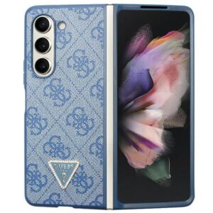 Citas preces Guess  Guess 4G Triangle Strass Case for Samsung Galaxy Z Fold 5 - Blue 