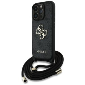 Muud kaubad Guess  Guess 4G Big Logo Cord Stap Crossbody Case for iPhone 16 Pro Black 