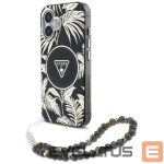 Citas preces Guess  Guess Palm Trees Triangle Pearl Strap MagSafe case for iPhone 16 black 