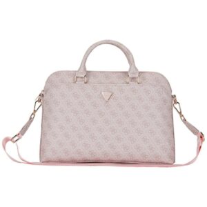 Citas preces Guess  Guess 4G Zipper Pocket Triangle Logo 15" Laptop Bag - Pink 