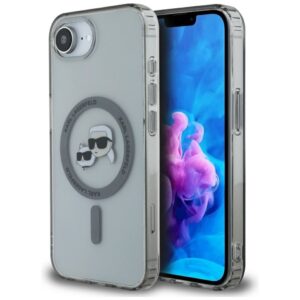 Kitos prekės Karl Lagerfeld  Karl Lagerfeld IML Metal Karl & Choupette Heads MagSafe iPhone 16e Case - Black 