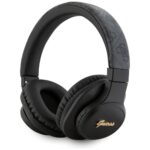 Kitos prekės Guess  Guess Leather Tone On Tone Script Bluetooth 4G Over-Ear Headphones - Black 