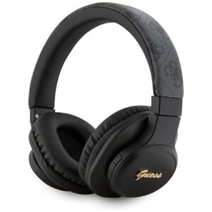 Citas preces Guess  Guess Leather Tone On Tone Script Bluetooth 4G Over-Ear Headphones - Black 