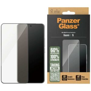 Kitos prekės Panzer Glass  PanzerGlass Ultra-Wide Fit tempered glass w. Black Frame for Xiaomi 15 
