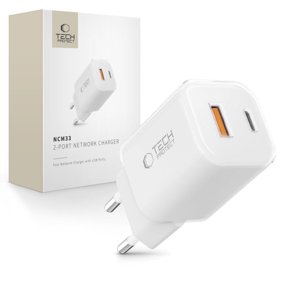Other goods Tech-Protect Tech-Protect NCM33W 2-port PD33W/QC3.0 wall charger - white