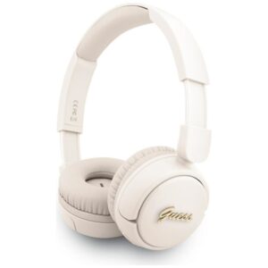 Citas preces Guess  Guess Metal Logo Script Over-Ear Headphones - Beige 