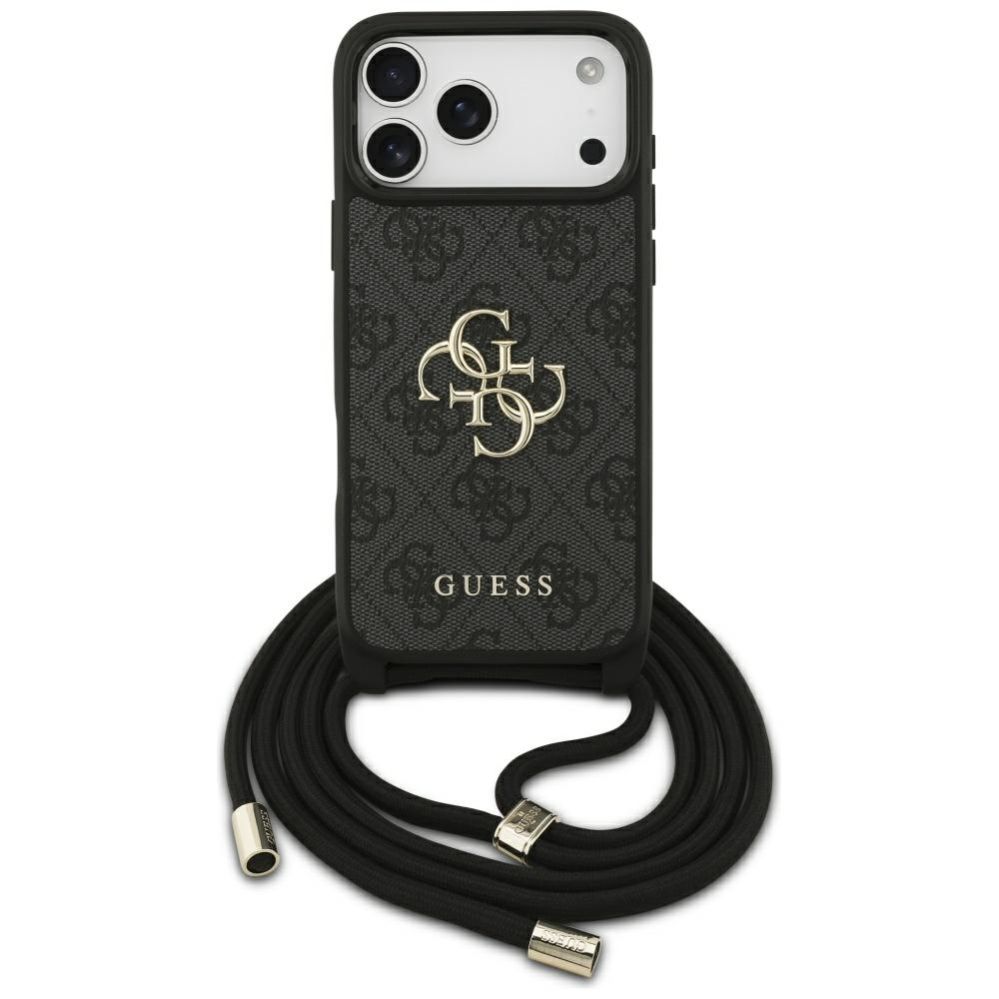 Muud kaubad Guess Guess 4G Big Logo Cord Stap Crossbody Case for iPhone 17 Pro Max - Black