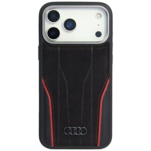 Другие товары Audi  Audi R8 Genuine Leather MagSafe Case for iPhone 17 Pro - Black and Red 