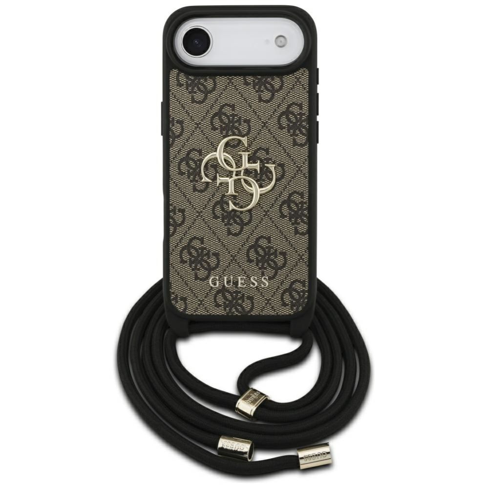 Citas preces Guess Guess 4G Big Logo Cord Stap Crossbody Case for iPhone 17 Air - Brown