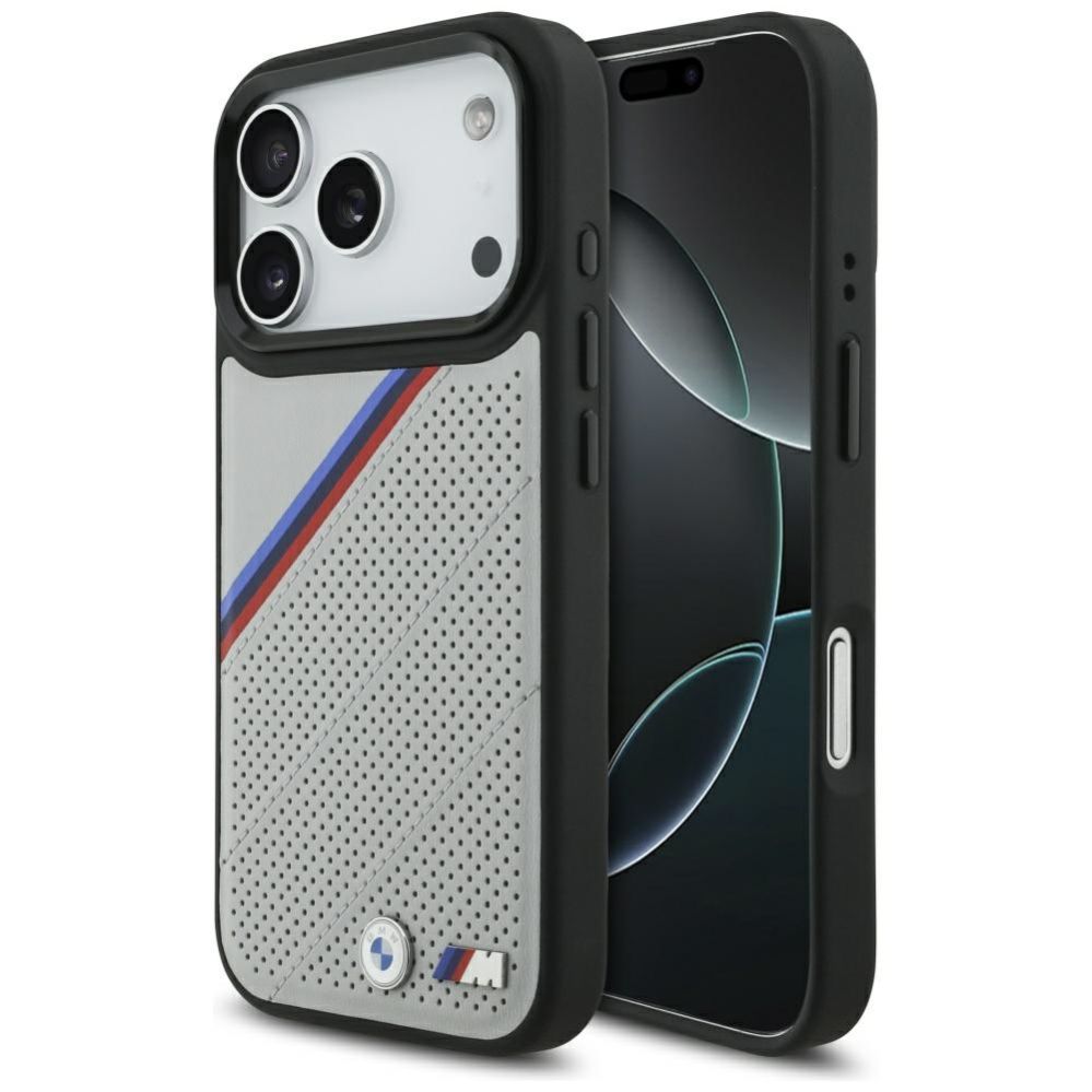Muud kaubad BMW BMW M Tricolor Metal Logo MagSafe Case for iPhone 17 Pro - Gray