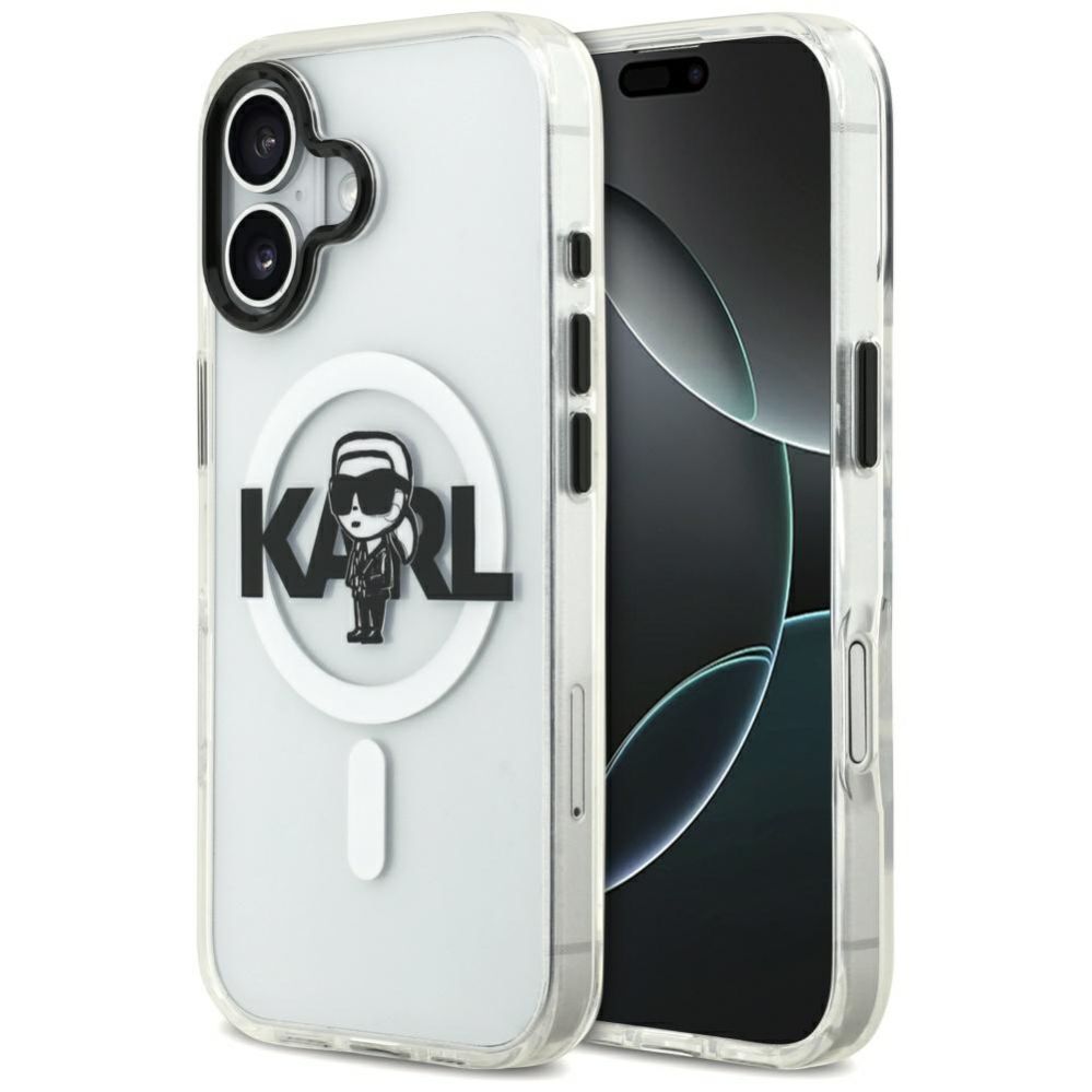 Citas preces Karl Lagerfeld Karl Lagerfeld IML Karl Sketch Logo MagSafe Case for iPhone 17 - Transparent