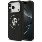 Citas preces Karl Lagerfeld  Karl Lagerfeld Silicone Karl&Choupette Ring MagSafe Case for iPhone 17 Pro - Black 