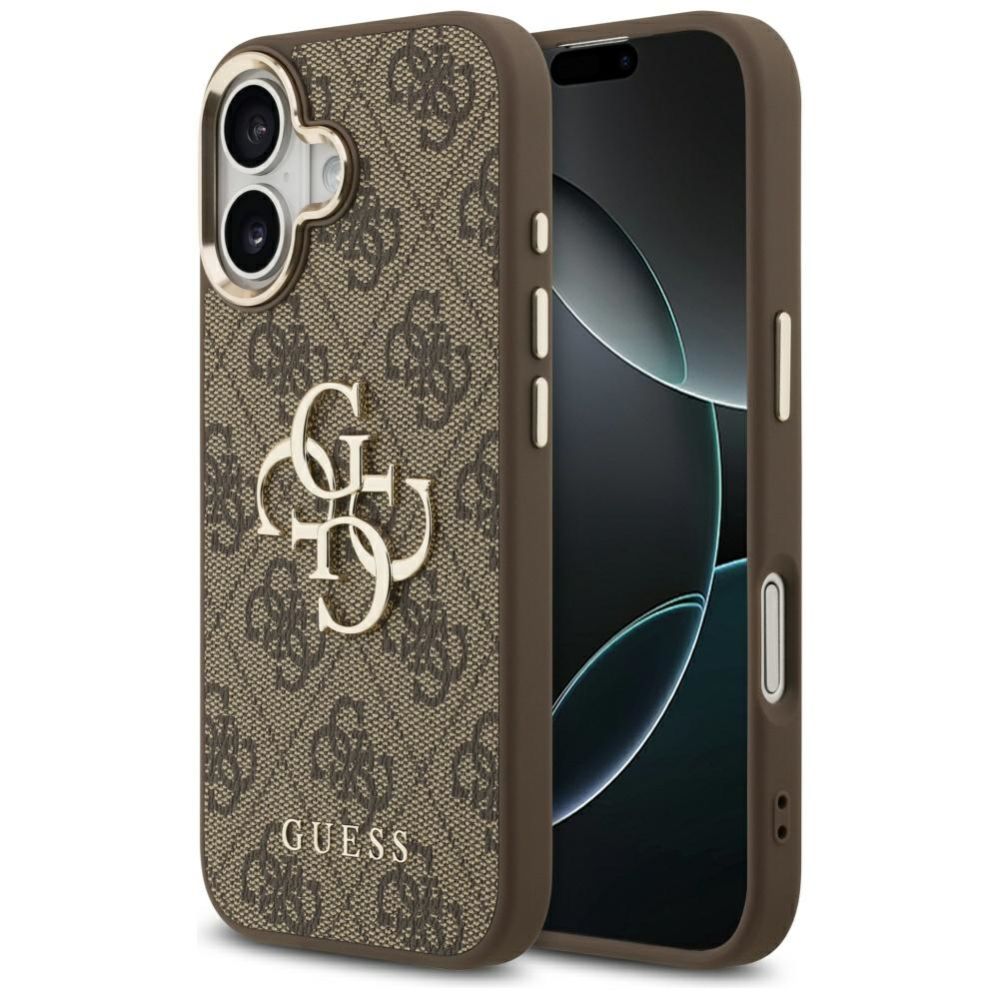 Muud kaubad Guess Guess 4G Big 4G Classic Logo Case for iPhone 17 - Brown and Gold