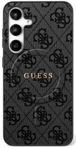Citas preces Guess  Guess 4G Ring Classic Logo MagSafe case for Samsung Galaxy S25 FE - black 