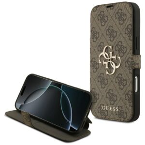 Citas preces Guess  Guess Book 4G Metal Logo Case for iPhone 17 Pro Max - Brown 