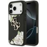 Kitos prekės Guess  Guess Grained Roses & Big 4G Logo iPhone 17 Pro Case - Black 