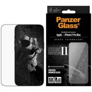 Kitos prekės Panzer Glass  PanzerGlass Ceramic II Ultra-Wide Fit EasyAligne Tempered Glass for iPhone 17 Pro Max 