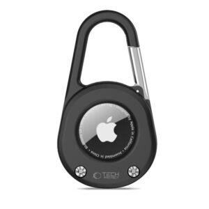 Kitos prekės Tech-Protect  Tech-Protect Slidelock Carabiner Keychain Case for Apple AirTag 1/2 - Black 