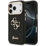 Citas preces Guess  Guess Fixed Glitter Big 4G Metal Frame case for iPhone 17 Pro - black 