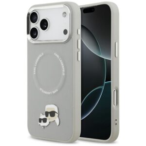 Kitos prekės Karl Lagerfeld  Karl Lagerfeld Karl & Choupette Pins MagSafe Case for iPhone 17 Pro - Gray 